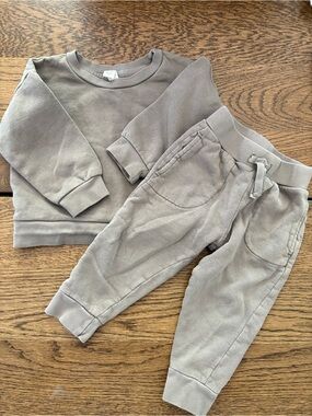 Colored Organics Grey Sweatsuit Sweater + Pants